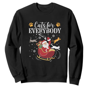 Christmas Cat Lover Sweatshirt Cats For Everybody Funny Xmas TS10 Black Print Your Wear
