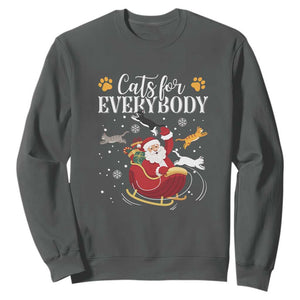 Christmas Cat Lover Sweatshirt Cats For Everybody Funny Xmas TS10 Dark Heather Print Your Wear