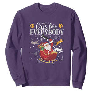 Christmas Cat Lover Sweatshirt Cats For Everybody Funny Xmas TS10 Purple Print Your Wear