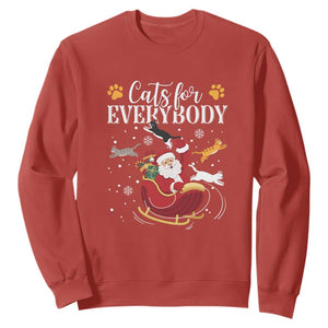 Christmas Cat Lover Sweatshirt Cats For Everybody Funny Xmas TS10 Red Print Your Wear