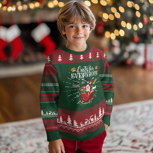 Christmas Cat Lover Knit Sweatshirt Cats For Everybody Funny Xmas TS10 Christmas Print Your Wear