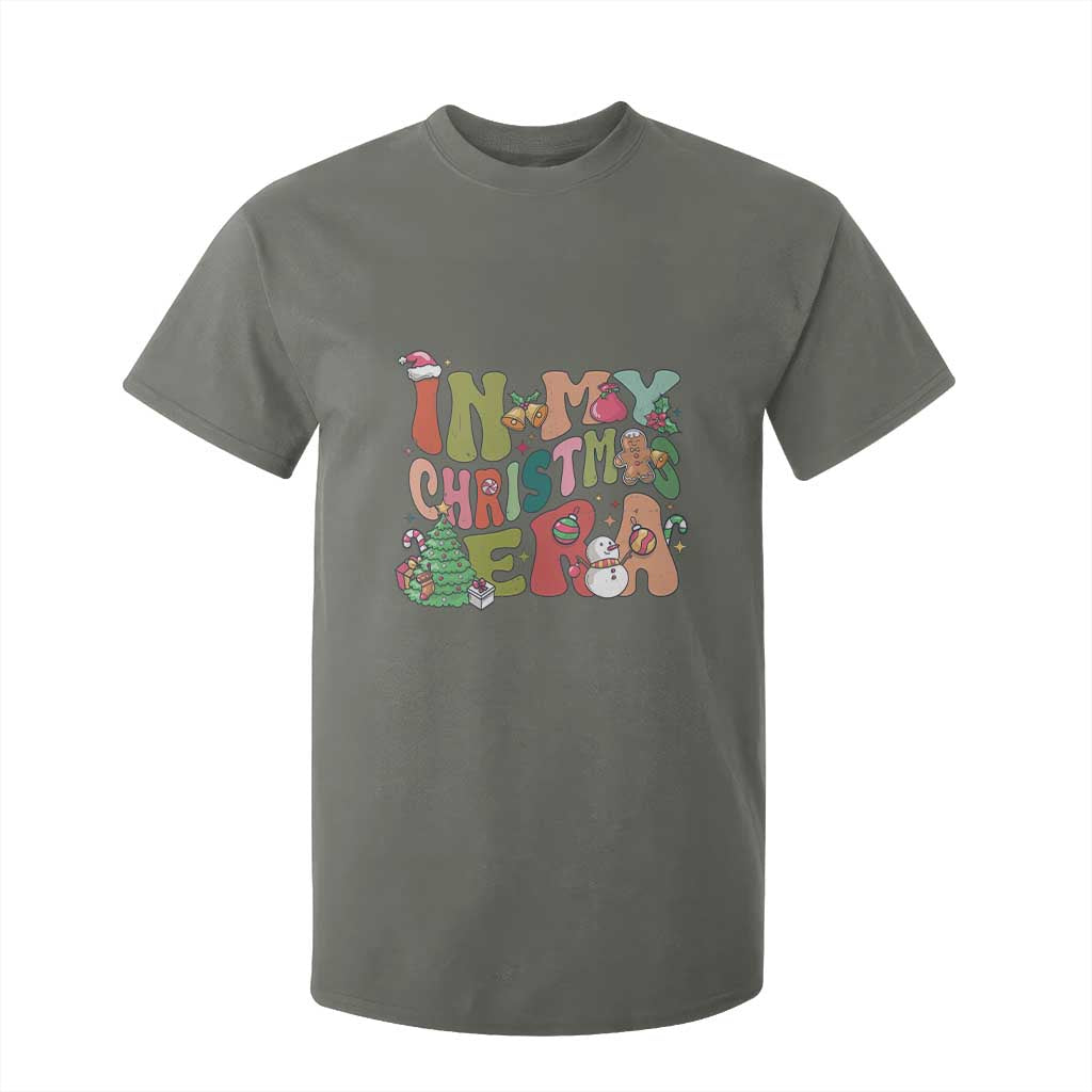 In My Christmas Era T Shirt For Kid Cute Groovy Holiday Xmas TS10 Military Green Print Your Wear