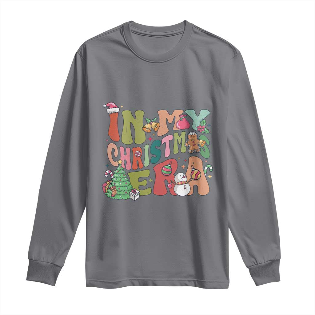 In My Christmas Era Long Sleeve Shirt Cute Groovy Holiday Xmas TS10 Charcoal Print Your Wear