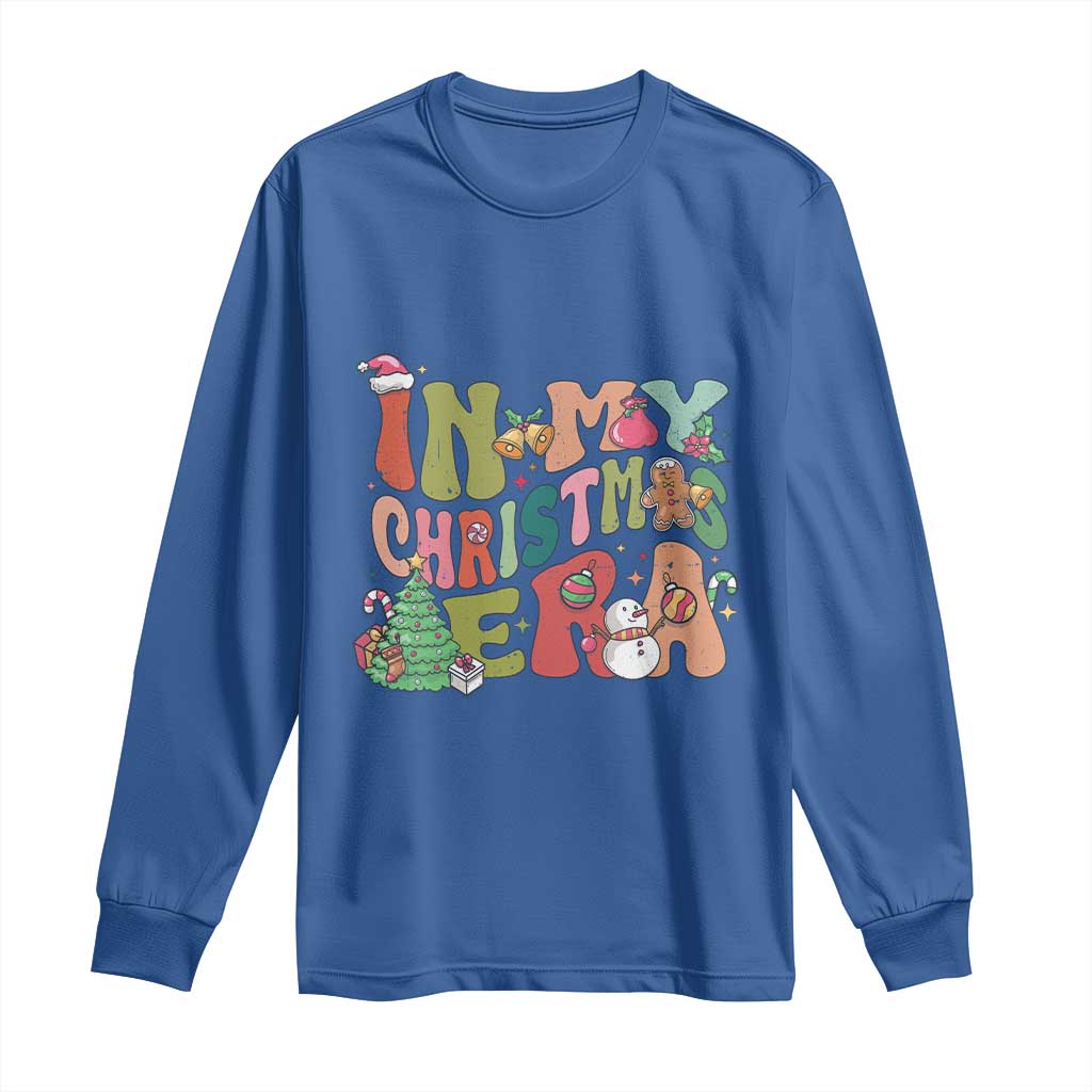 In My Christmas Era Long Sleeve Shirt Cute Groovy Holiday Xmas TS10 Royal Blue Print Your Wear