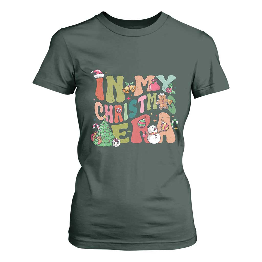 In My Christmas Era T Shirt For Women Cute Groovy Holiday Xmas TS10 Dark Forest Green Print Your Wear
