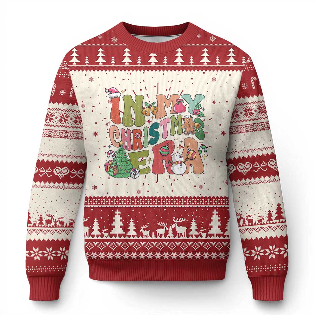 In My Xmas Era Ugly Christmas Sweater Cute Groovy Holiday TS10 Red Print Your Wear
