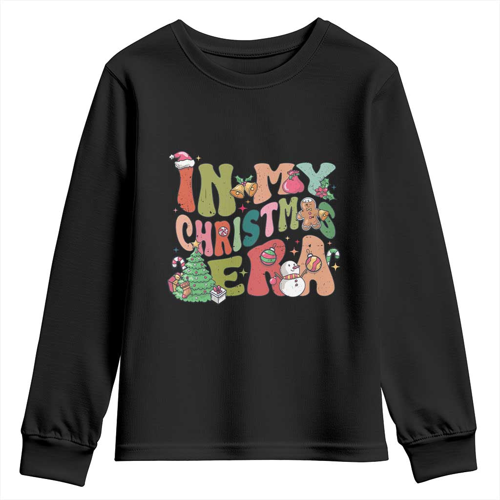 In My Christmas Era Youth Sweatshirt Cute Groovy Holiday Xmas TS10 Black Print Your Wear