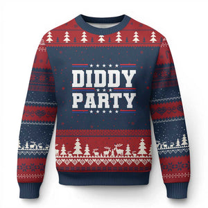 Diddy Party Ugly Christmas Sweater Funny Offensive Humorous Saying TS10 Navy Red Print Your Wear