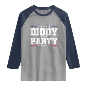 Diddy Party Raglan Shirt Funny Offensive Humorous Saying TS10 Sport Gray Navy Print Your Wear