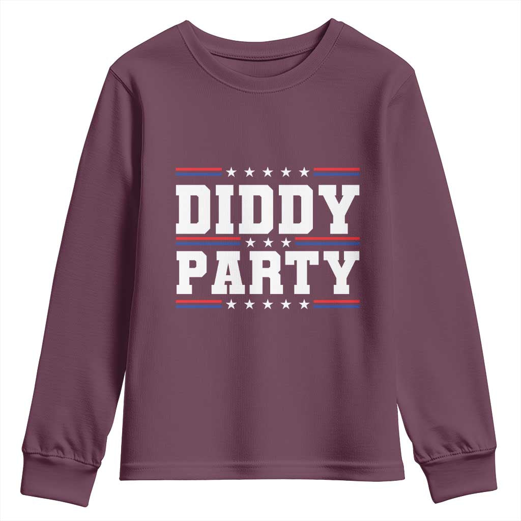 Diddy Party Youth Sweatshirt Funny Offensive Humorous Saying TS10 Maroon Print Your Wear