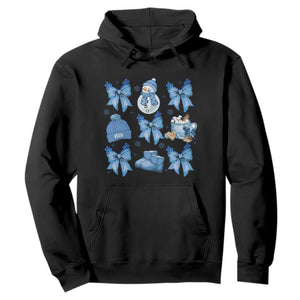 Coquette Bow Christmas Hoodie Cozy Winter Xmas Gift Blue Holiday TS10 Black Print Your Wear