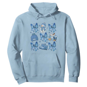Coquette Bow Christmas Hoodie Cozy Winter Xmas Gift Blue Holiday TS10 Light Blue Print Your Wear