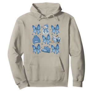 Coquette Bow Christmas Hoodie Cozy Winter Xmas Gift Blue Holiday TS10 Sand Print Your Wear