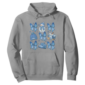 Coquette Bow Christmas Hoodie Cozy Winter Xmas Gift Blue Holiday TS10 Sport Gray Print Your Wear