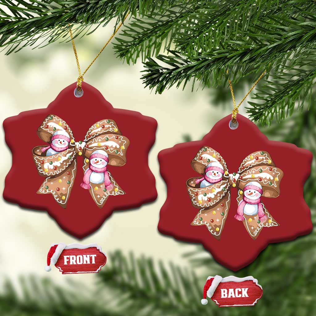 Gingerbread Coquette Bow Xmas Christmas Ornament Cute Snowman Girly Gifts For Her TS10 Snow Flake Red Print Your Wear