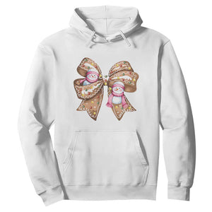 Gingerbread Coquette Bow Christmas Hoodie Cute Snowman Girly Xmas Gifts For Her TS10 White Print Your Wear