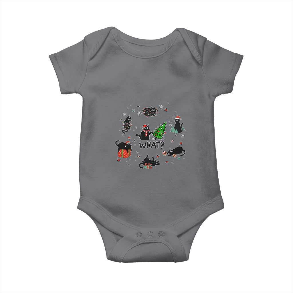 Cute Cat Christmas Baby Onesie What? Funny Meowy Catmas Gift For New Year TS10 Charcoal Print Your Wear