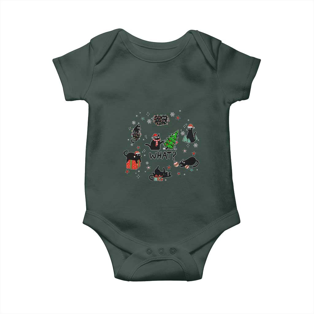 Cute Cat Christmas Baby Onesie What? Funny Meowy Catmas Gift For New Year TS10 Print Your Wear