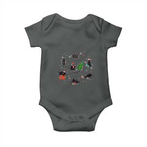 Cute Cat Christmas Baby Onesie What? Funny Meowy Catmas Gift For New Year TS10 Dark Heather Print Your Wear