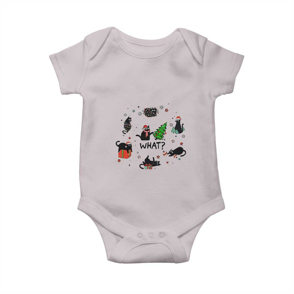 Cute Cat Christmas Baby Onesie What? Funny Meowy Catmas Gift For New Year TS10 Ice Gray Print Your Wear