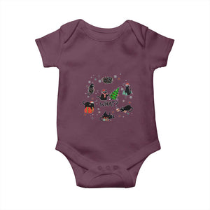Cute Cat Christmas Baby Onesie What? Funny Meowy Catmas Gift For New Year TS10 Maroon Print Your Wear