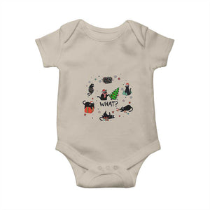 Cute Cat Christmas Baby Onesie What? Funny Meowy Catmas Gift For New Year TS10 Sand Print Your Wear