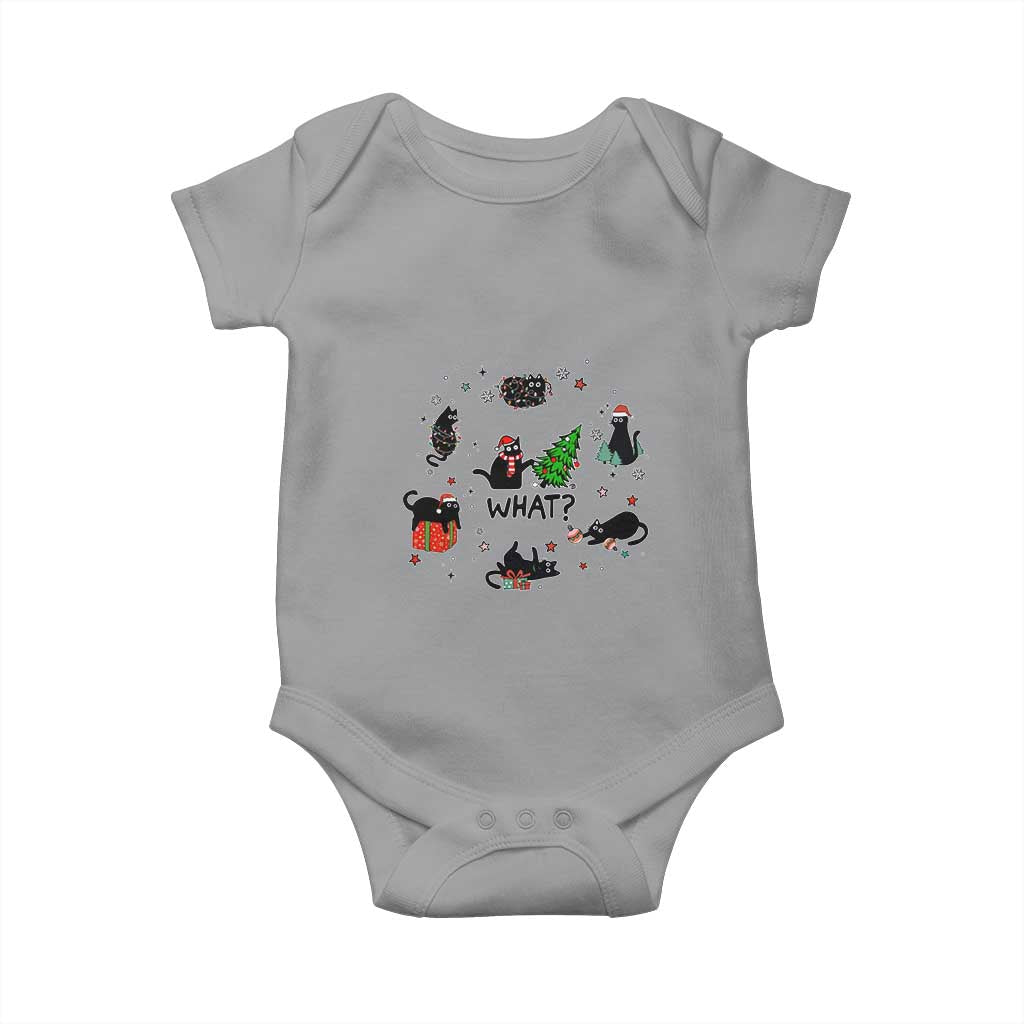 Cute Cat Christmas Baby Onesie What? Funny Meowy Catmas Gift For New Year TS10 Sport Gray Print Your Wear