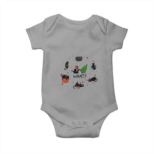 Cute Cat Christmas Baby Onesie What? Funny Meowy Catmas Gift For New Year TS10 Sport Gray Print Your Wear