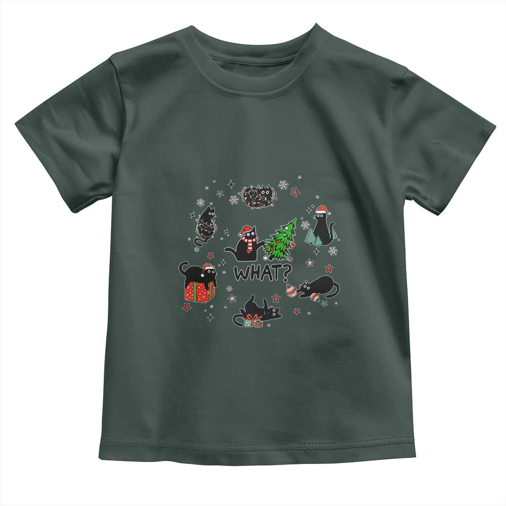 Cute Cat Christmas Baby Shirt What? Funny Meowy Catmas Gift For New Year TS10 Dark Forest Green Print Your Wear