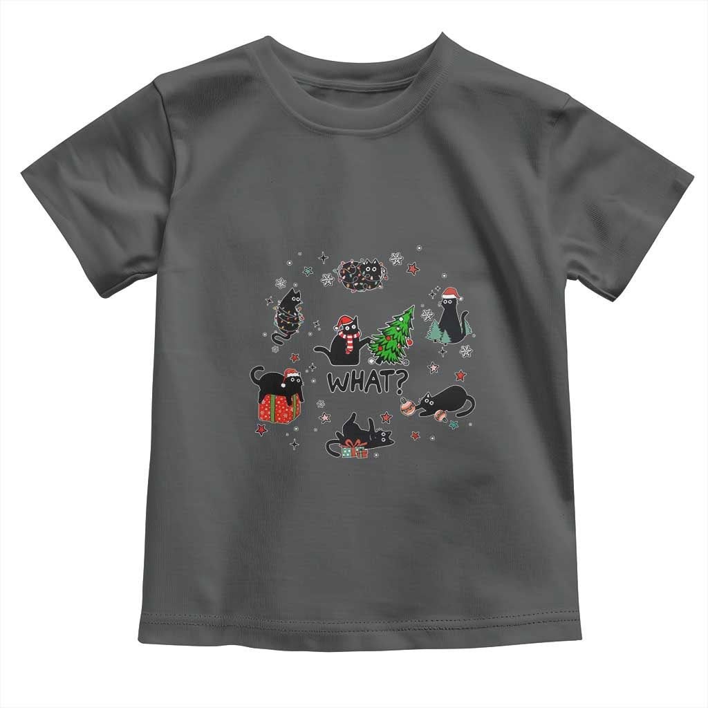 Cute Cat Christmas Baby Shirt What? Funny Meowy Catmas Gift For New Year TS10 Dark Heather Print Your Wear
