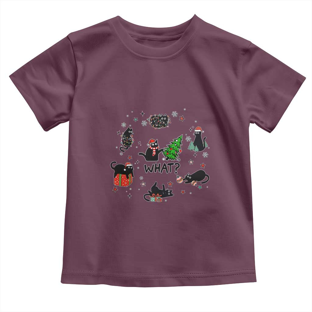 Cute Cat Christmas Baby Shirt What? Funny Meowy Catmas Gift For New Year TS10 Maroon Print Your Wear