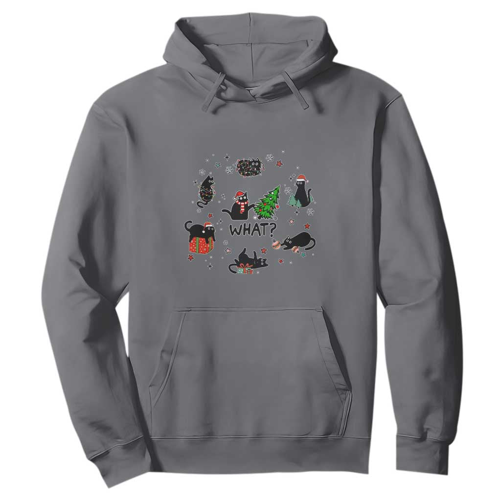 Cute Cat Christmas Hoodie What? Funny Meowy Catmas Gift For New Year TS10 Charcoal Print Your Wear