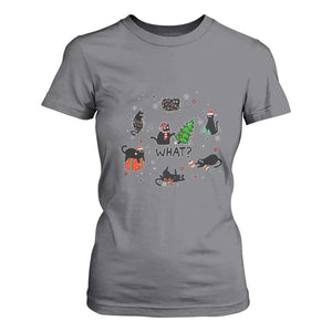 Cute Cat Christmas T Shirt For Women What? Funny Meowy Catmas Gift For New Year TS10 Charcoal Print Your Wear