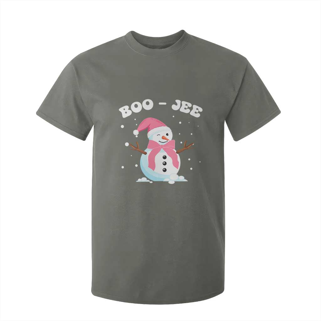 Bougie Snowman T Shirt For Kid Pink Christmas Xmas Gifts TS10 Military Green Print Your Wear