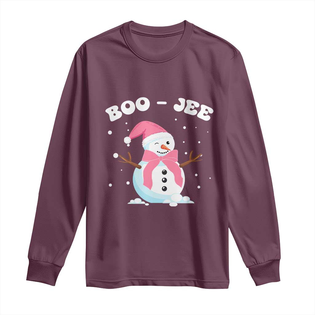 Bougie Snowman Long Sleeve Shirt Pink Christmas Xmas Gifts TS10 Maroon Print Your Wear