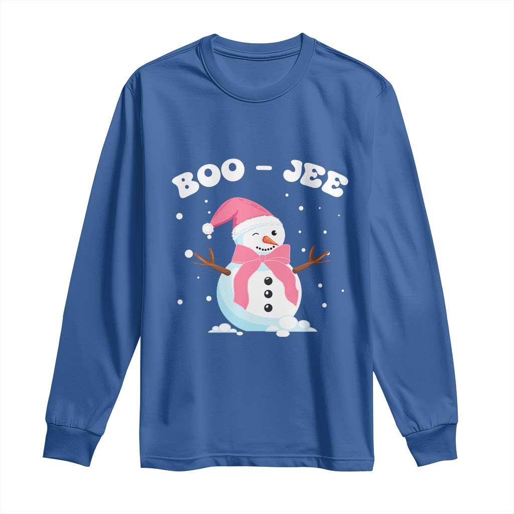Bougie Snowman Long Sleeve Shirt Pink Christmas Xmas Gifts TS10 Royal Blue Print Your Wear