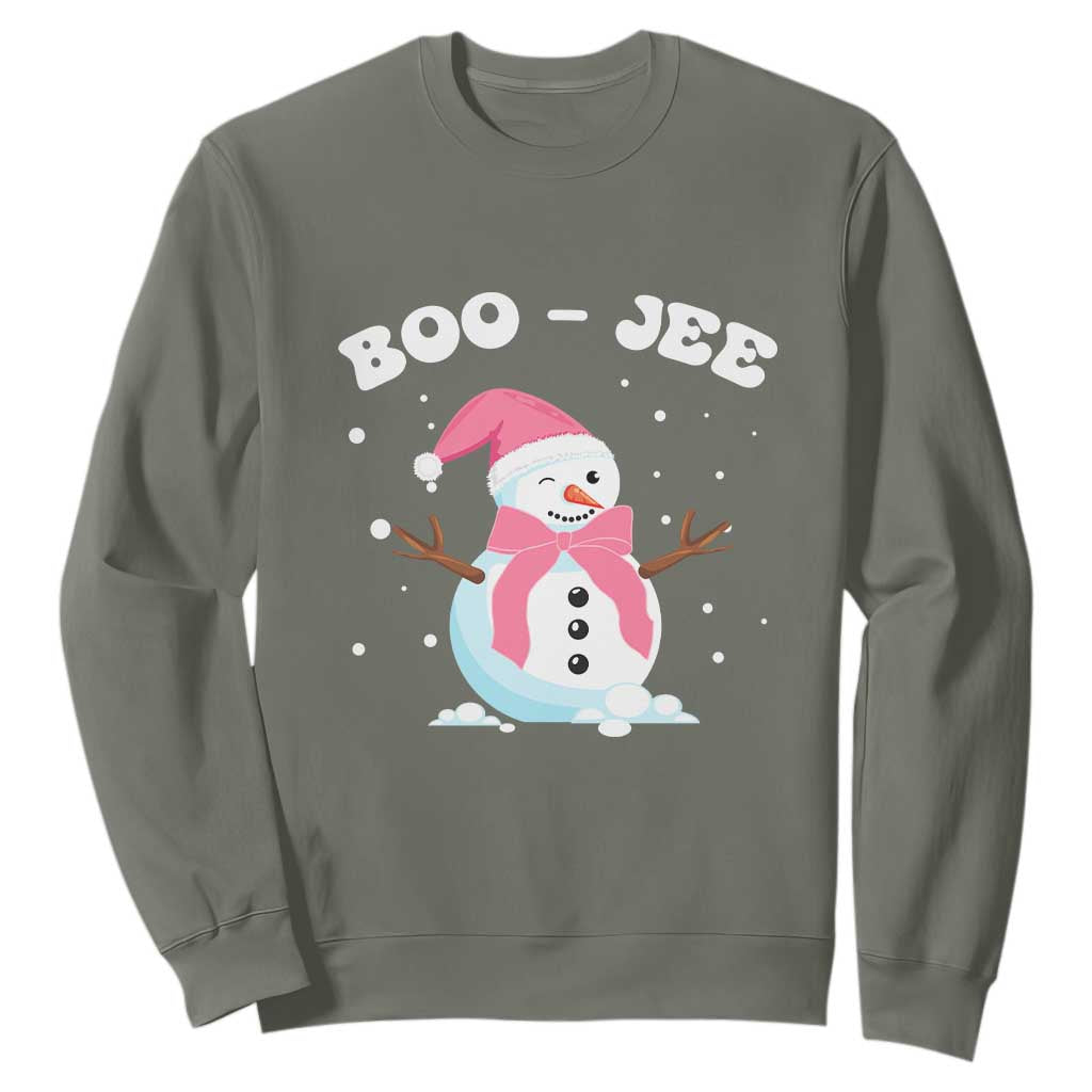 Bougie Snowman Sweatshirt Pink Christmas Xmas Gifts TS10 Military Green Print Your Wear