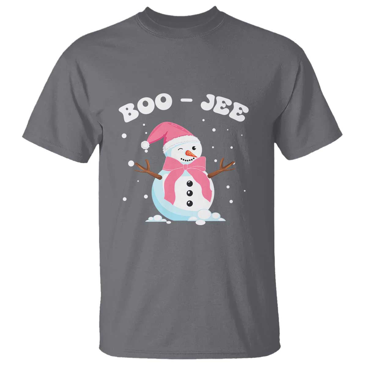 Bougie Snowman T Shirt Pink Christmas Xmas Gifts TS10 Charcoal Print Your Wear