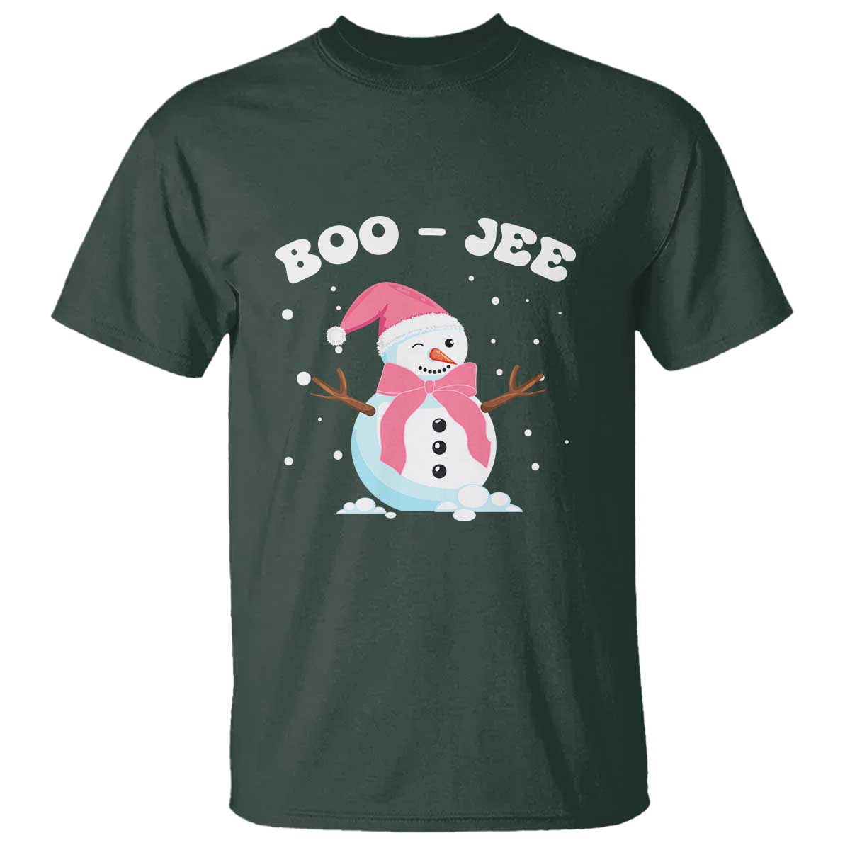 Bougie Snowman T Shirt Pink Christmas Xmas Gifts TS10 Dark Forest Green Print Your Wear