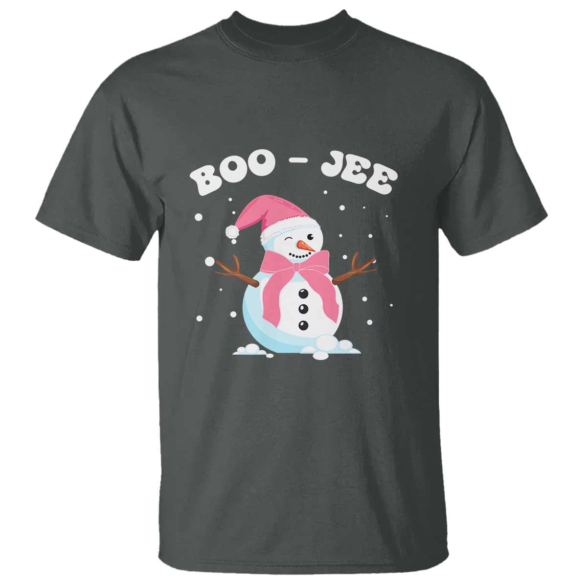 Bougie Snowman T Shirt Pink Christmas Xmas Gifts TS10 Dark Heather Print Your Wear