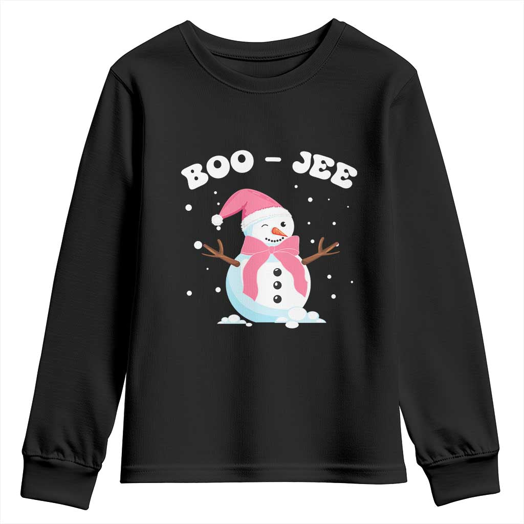 Bougie Snowman Youth Sweatshirt Pink Christmas Xmas Gifts TS10 Black Print Your Wear