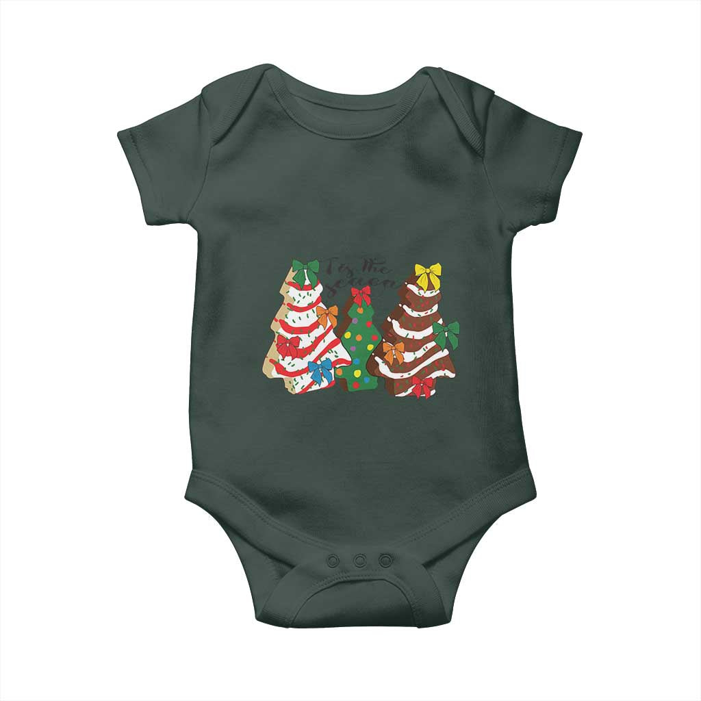 Christmas Cake Tree Bow Baby Onesie Tis The Season TS10 Print Your Wear
