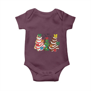 Christmas Cake Tree Bow Baby Onesie Tis The Season TS10 Maroon Print Your Wear