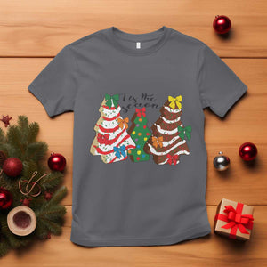 Christmas Cake Tree Bow T Shirt Tis The Season TS10 Charcoal Print Your Wear