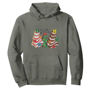 Christmas Cake Tree Bow Hoodie Tis The Season TS10 Military Green Print Your Wear