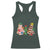 Christmas Cake Tree Bow Racerback Tank Top Tis The Season TS10 Dark Forest Green Print Your Wear