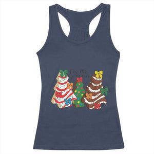 Christmas Cake Tree Bow Racerback Tank Top Tis The Season TS10 Navy Print Your Wear