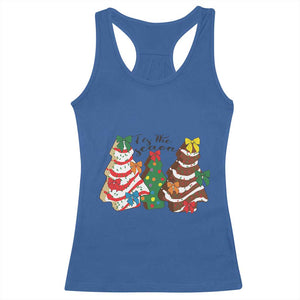 Christmas Cake Tree Bow Racerback Tank Top Tis The Season TS10 Royal Blue Print Your Wear
