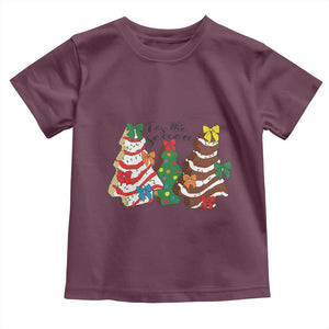 Christmas Cake Tree Bow Toddler T Shirt Tis The Season TS10 Maroon Print Your Wear