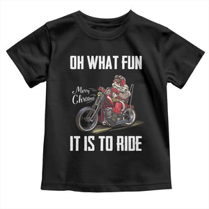 Funny Christmas Motorcycle Santa Baby Shirt Oh What Fun It Is To Ride Motorbike Rider Xmas Gift TS10 Black Print Your Wear